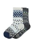 HUE Women's Cozy Sock 2 Pair Pack, Blue Heart/Grey, One size