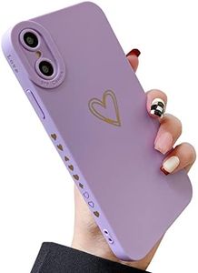 Qokey for iPhone X Case,iPhone Xs Case 5.8" Side&Back Cute Plated Love Heart with Anti-Fall Lens Cameras Cover Protection Soft TPU Shockproof Anti-Fingerprint Phone Cases for Women Girls Men,Purple