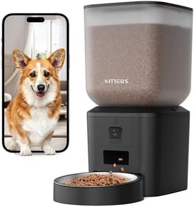 Automatic Dog & Cat Feeder with Camera & WiFi – 8L/34 Cups, 1080P Night Vision, 2.4 & 5G WiFi, 2-Way Talk, 10s Voice Recording, Timed Food Dispenser, Up to 99 Portions, 15 Meals Per Day