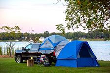 Napier Sportz Link | Truck Bed Tent Camping Accessory | 8' x 8' Ground Tent Attachment | 4-Person Tent | Attaches to Napier Pickup Truck Tents - Truck Tent Not Included | Blue/Gray | Model 51000