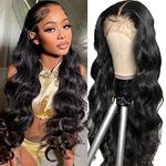 Body Wave Human Hair Wig Lace Front Wig For Women Human Hair 4x4 Transparent Lace Closure Wigs Natural Color Pre Plucked Bleached Knots Glueless 4x4 Brazilian Virgin Lace Closure Wigs 14 Inch