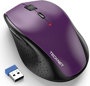 TECKNET Mouse Wireless, 4800 DPI Silenzioso Mouse Senza Fili Ergonomico, 2.4 GHz Ricevitore, 6 Pulsanti, 30 Mesi Durata Batteria, Compatibile con PC, Laptop, Mac, Chromebook