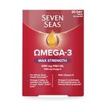 Seven Seas Omega-3 Fish Oil Max Strength, 1250 mg Fish Oil, 1063 mg Omega-3, 250 mg EPA & DHA & Vitamin D, 30 Capsules