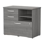 Bush Business Furniture Studio C Office Storage Cabinet with Drawers and Shelves, Platinum Gray