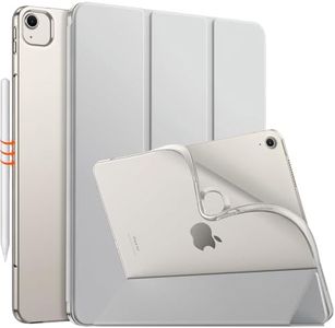 MoKo pour iPad Air 13 Pouces M2 2024, Coque iPad Air 13 avec Coque arrière en TPU givré translucide Doux, Coque de Protection Slim Smart Folio iPad Air 13", iPad Air 13 Pouces, Gris Clair