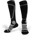 devembr Merino Wool Ski Socks for Men and Women, High Performance Snowboarding Socks - Size M, Black