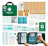 220 Piece Premium First Aid Kit Bag - Includes Eyewash, 2 x Cold (Ice) Packs and Emergency Blanket for Home, Office, Car, Caravan, Workplace, Travel and Sports