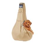 Small Dog Sling Cat Carrier Adjustable Strap Hands Free Pet Puppy Travel Bag Backpack Large Capacity Dog Carrying Bag with Side Pockets for Cats