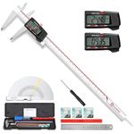 Housolution Digital Caliper 12 Inch, Caliper Measuring Tool with Large LCD Screen, Inch/MM, 4 Measuring Ways, Auto-Off, Stainless Steel