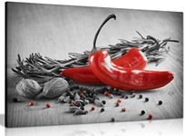 Herbs & Spices Kitchen Canvas Wall Art Picture Print (24x16in)