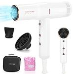 Hair Dryer, Professional Salon Fast Drying Ionic Diffuser Hairdryer for Women and Men, PARWIN PRO BEAUTY Blow Dryer with Powerful 110.000 RPM Low Noise Brushless Motor for Home, Travel and Gift(White)