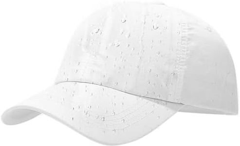 Malaxlx White Waterproof Baseball Cap for Men Women Breathable UPF50+ Sport Outdoor Caps Quick Dry Adjustable Rain Hat