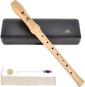 Eastrock Recorder Instrument for Kids Adults Beginners Maple Wood C Key Soprano Recorder German Style 2 Piece With Hard Case