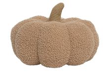 Pearhead Beige Sherpa Pumpkin, Plush Stuffed Halloween Home Decorations, Modern Fall Home Decor, Beige