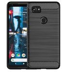 OneLike Shockproof Carbon Fiber Soft Slim Flexible Protective Case Back Cover for Google Pixel XL2 / Google Pixel 2 XL - Black