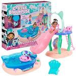 Gabby’s Dollhouse, Purr-ific Pool Playset with Gabby and Mercat Figures, Color-Changing Mermaid Tails and Pool Accessories Kids Toys for Ages 3 and Up