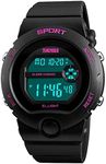 SKMEI Girls and Boys Pink Digital Watch 50m Water Resistant with Stopwatch Alarm Perfect for Ages 5-13