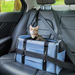 Petsfit 18 x 11 x 11 Airline Approved Pet Carrier, Upgraded Patented Car Buckle Soft Sided Cat Carrier, 4 Side Ventilated with Adjustable Shoulder Straps and Soft Cushion.Blue