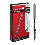 Vision Rollerball Pens, Violet Pens Pack of 12, Fine Point Pens with 0.7mm Medium Black Ink, Ink Black Pen, Pens Fine Point Smooth Writing Pens, Bulk Pens, and Office Supplies, Similar to Gel Pens