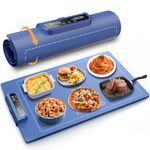 Food Warming Mat Silicone, Electric Warming Trays for Buffets Party, Flora Food Warmer Mat w/Adjustable Temperature, 4H Timer, Safety Lock, Roll Up Heating Pad for for Kitchen, Dishes, Countertop