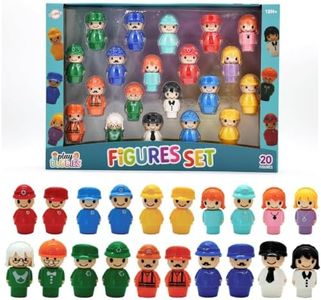 Playkidiz 20 Piece Kids Figures Set - Community Helper Toy Figures for Toddlers, Colorful Pretend Play People Set for Learning & Role Play, Educational Toy Figures for Kids Boys & Girls 18 Months+