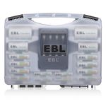 EBL Black Batteries Box Include : Rechargeable 8 AA 2800mAh Batteries + 4 AAA 1100mAh Batteries + 40Min iQuick Battery Charger and 2Pcs C/D Converters with Battery Storage Organizer