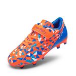 DREAM PAIRS Boys Girls Soccer Cleats Youth Firm Groud Football Shoes,Size 13 Little Kid,Orange/Blue-Qh,SDSO2307K