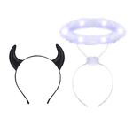 Angel Halo and Devil Horns Headband, Halloween Headband for Women & Girls Party Dress Cosplay Halloween Costume