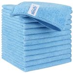 HOMEXCEL Microfiber Cleaning Cloth 12 Pack, Blue Premium Microfiber Towels for Cars, Lint Free, Scratch-Free, Highly Absorbent, Reusable Cleaning Rags for Car, Household, Kitchen, 11.5"X11.5"