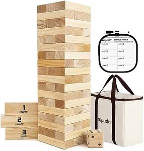 ropoda Giant Tumble Tower, 54pcs Giant Outdoor Games with Dice & Rules Sheet, Giant Lawn Games 1.8 Feet Tall, Grows to Over 4 Feet, Giant Tumble Timber for Adults and Family, Outdoor and Indoor Fun