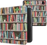 kwmobile Case Compatible with Kobo Libra Colour Case - eReader Cover - Summer Library Blue/Green/Dark Pink