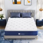 Avenco Double Mattress 4ft 6, 9.5 Inch Bamboo Charcoal Foam and Spring Hybrid Mattress Double, Medium Firm Breathable Bed Mattress for Pressure Relief, CertiPUR-US Certified, 135x190x24cm