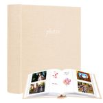 Photo Album for Fujifilm Instax Wide 300 Camera, Linen Cover, 120 Pockets Photo Album with Writing Space for Polaroid Now OneStep2 OneStep+ Instant Camera, POP Lab Print Camera (khaki)