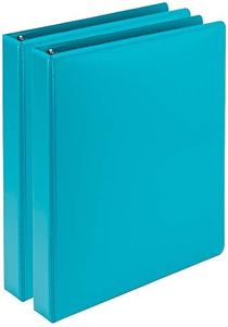 Samsill Plant-Based 1 Inch Durable Round Ring, Made in USA, View Binder, Eco-Friendly, USDA Certified Biobased, 2 Pack, Turquoise