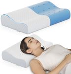 FOVERA Cervical Pillow for Neck Pain | 2 Years Warranty | for Spondylitis Neck & Shoulder Pain, Orthopedic Memory Foam Pillow for Sleeping, Queen, 21 x 13 x 4 Inch, White Jacquard, Pack of 1