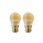 paul russells LED Filament Golf Ball Light Bayonet Cap B22, 20W Equivalent Replacement G45 Bulbs, 2.5W 200LM LED 2200K Amber Lamps, Home Ceiling Chandelier Energy Saving Lightbulbs, Pack of 2