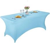 LZY Spandex Fitted Stretch Table Cover for 6 ft or 4ft or 8ft Folding Table, Rectangular Cocktail Tablecloth, Perfect for Party or Banquet