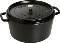 STAUB Cast Iron Roaster/Cocotte, Round, Black, 34 cm, 12.6 L