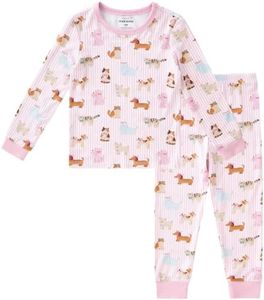 pureborn Toddler Viscose from Bamboo Pajamas Set Girls Pjs Cat Puppy 4-5T