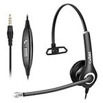 3.5mm Computer Headset for Mobile Phone Laptop PC Tablet, Cell Phone Headphone with Microphone for iPhone Samsung Skype Webinar Business Office Call Center, Clearer Voice, Ultra Comfort