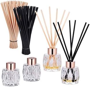 4 Pcs Difusor de Aromas con Ambientador Varillas 50Pcs Negras & 50Pcs Blancas, Diseño Diamante Difusor Botellas con Varillas de Incienso, Difusor Aceites Esenciales con Palitos, Difusor de Aromas