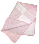 Stephan Baby Reversible Pieced Crib Quilt, Baby Comforter Blanket, Pink and White Vintage Dot