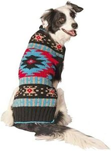 Chilly Dog Black Southwest Dog Sweater, XX-Large