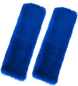 Andalus Brands 2 Pack Genuine Merino Wool Sheepskin Seat Belt Cover – Soft Shoulder Pad, Neck Cushion Protector – Authentic Car Accessories (Blue)