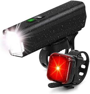 SUOSO Bike Lights Set Front and Rear for Night Driving Super Bright Bicycle Headlight & Taillight USB Rechargeable Waterproof Cycling Safety Lights for Road Mountain Commuter Bikes
