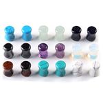 Jovivi 18pc Mixed Stone Saddle Ear Plugs Stretcher Expander Tunnels Ear Gauges Piercing Jewelry 6mm(2G)