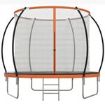 Soozier 8ft Trampoline with Enclosure Net and Ladder, Outdoor Fitness Trampoline for Adults