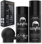 ELEVATE Hair Perfecting 3-in-1 Kit Set Includes Natural Hair Thickening Fibers & Spray Applicator Pump Nozzle & Locking Setting Hold Hair Spray | Instantly Conceal Balding Hair Thinning Areas (Black)