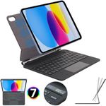 TECHGEAR Magic Keyboard for Apple iPad 10th Generation 10.9" 2022 (iPad 10) Slim Magnetic Floating Stand Case, Precision Multi-Touch Trackpad, 7 Color Backlight, Bluetooth Case with QWERTY Keyboard