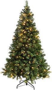 WeRChristmas Pre-Lit Spruce Multi-Function Christmas Tree with 200 LED Lights, 6 feet/1.8 m - Green